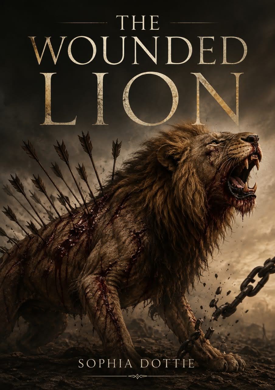The Wounded Lion Book Cover by Sophia Dottie